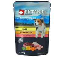 Konservi suņiem Ontario Dog Liver with Chicken in Broth 100 g