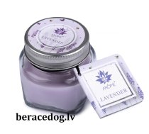 Aromātiskā svece stikla burciņā ar vārda plāksnīti 28 g LAVANDA (Uz vietas)