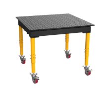 Metināšanas darba galds BuildPro MAX 1200X1200 mm, augstums regulējams 845-1100 mm Nitrēts ar riteņiem