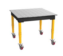 Metināšanas darba galds BuildPro MAX 1200X1200 mm, augstums regulējams 845-1100 mm ar riteņiem