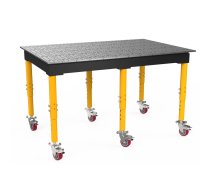 Metināšanas darba galds BuildPro MAX 1800X1250 mm, augstums regulējams 845-1100 mm ar riteņiem