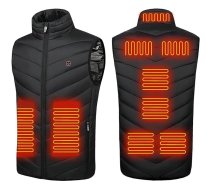 Monave veste vīriešu apsildāma jaka, apsildāma veste ar 3 režīmiem motociklu kempinga slēpošanai ikdienas valkāšanai, (XL)