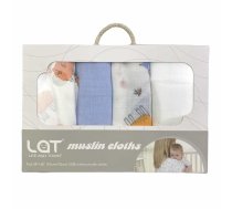 LAT LEE AND TOWN mazuļu muslīnu drāniņas, muslīna autiņi Burp auduma autiņu komplekts ar 4 - 70x70
