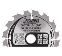 T.C.T. Zāģripa SPECIALIZED 136X1.5X20mm 20° T16 B-10643 Makita