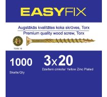 EASY-FIX Koka Konstrukciju Skrūve 3x20mm TORX10 (1000gb)