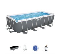 Rāmja baseins Bestway Power Steel 488×244×122 cm ar kasetes filtrēšanas sūkni un piederumiem (56671)