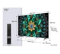 TCL TV Set|75"|4K Ultra HD|3840 x 2160 pixels|Flat|16:9|QD-Mini LED|75Q6C (75Q6C)