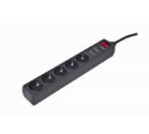 Gembird Surge Protector SPG5-C-15/ 4.5 m/ 5 Sockets/ Black ( SPG5 C 15 SPG5 C 15 SPG5 C 15 ) elektrības pagarinātājs