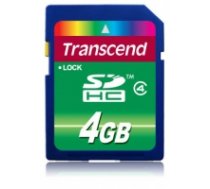 TRANSCEND 4GB SDHC Card Class 4 ( TS4GSDHC4 TS4GSDHC4 TS4GSDHC4 ) atmiņas karte