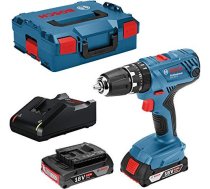 Bosch cordless hammer drill GSB 18V-21 Professional  18Volt (blue / black  L-BOXX  2x Li-Ion battery 2.0Ah) ( 06019H1107 06019H1107 )