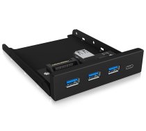 ICY BOX IB-HUB1418-i3  front panel (black  3x USB 3.0 Type-A  1x USB Type-C) 60432 (4250078168201) ( JOINEDIT24699082 ) aksesuārs portatīvajiem datoriem