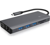 ICY BOX IB-DK4070-CPD  docking station (grey  USB-C  HDMI  jack  LAN) ( 60806 60806 60806 ) aksesuārs datorkorpusiem