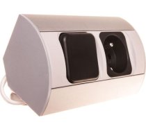 Orno Gniazdo meblowe pojedyncze z/u 16A IP20 z wylacznikiem aluminium/ tworzywo OR-AE-1302 ( OR AE 1302 )