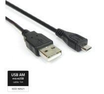 Qoltec 50521 USB cable 1 m 2.0 USB A Micro-USB B Black ( Q 50521 ) USB kabelis