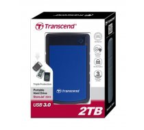 Transcend 25H3B 2.5'' 2TB USB3 Triple shock protection system ( TS2TSJ25H3B ) Ārējais cietais disks
