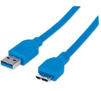Techly SuperSpeed USB 3.0 cable A male to micro-B male 1 m blue ( 305243 INT-305243 ) kabelis vads