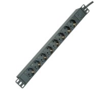 ROLINE - socket strip (Rack - mountable) - 250 V - 2300 V - input  input IEC 60320 C14 - output plugs: 8 - 1U - 48.3 cm (19) - 2 m - black ( ( 19.07.1623 19.07.1623 19.07.1623 ) nepārtrauktas barošanas avots UPS