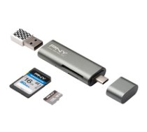 PNY - Card reader - 7 60cm (3 ) 1 (SD  microSD  SDHC  microSDHC  SDXC  microSDXC) - USB-C ( R TC UA 3N1E01 RB R TC UA 3N1E01 RB R TC UA 3N1E01 RB ) atmiņas karte