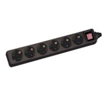 InLine - Socket strip - Schuko 6-way - 230V - 3500W - 1 5m - black - with switch (16461S) ( 16461S 16461S 16461S ) nepārtrauktas barošanas avots UPS