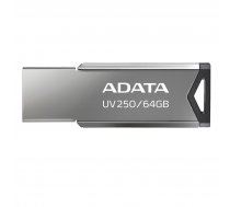 ADATA USB Flash Drive UV250 64 GB USB 2.0 Silver ( AUV250 64G RBK ) USB Flash atmiņa
