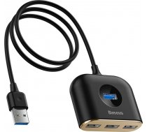 Baseus CAHUB-AY01 4-in-1 Square Round USB Adapter  HUB USB 3.0 to 1x USB 3.0 + 3x USB 2.0  1m black ( 6953156297104 6953156297104 CAHUB AY01 ) USB centrmezgli