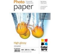 ColorWay Photo Paper 20 pcs. PG180020A4 Glossy  White  A4  180 g/m² ( PG180020A4 PG180020A4 PG180020A4 ) foto papīrs