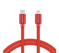 Swissten Textile USB-C To Lightning (MD818ZM/A) Datu un Uzlādes Kabelis Fast Charge / 3A / 1.2m Sarkans ( SW QU LIGHUSB 1.2M R SW QU LIGHUSB 1.2M R ) USB kabelis