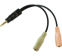 LogiLink CA0021 Audio Klinken Adapter 4-polig 3.5mm Klinken Stecker auf 2x 3.5mm Buchse ( CA0021 ) kabelis vads
