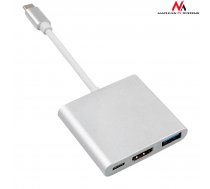 Maclean MCTV-840 Adapter USB-C - HDMI / USB 3.0 / USB-C metal housing 4K OTG ( MCTV 840 MCTV 840 CEN 52385 MCTV 840 ) USB kabelis