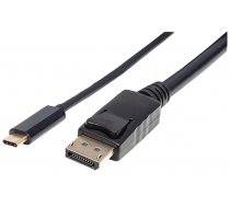 Manhattan - USB Adapter - USB-C (M) to DisplayPort (M) - USB 3.1 - 2 m - 4K Support - Black ( 152464 152464 152464 ) kabelis  vads