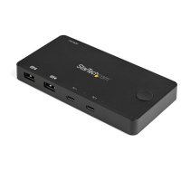 2 Port USB C KVM Switch 4K 60Hz HDMI Compact Dual Port UHD USB Type C Deskt... ( SV211HDUC ) datortīklu aksesuārs