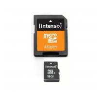 Intenso 3403470 memory card 16 GB MicroSDHC Class 4 with SD Adapter ( 4034303013678 3403470 ) atmiņas karte