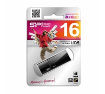 SILICON POWER 16GB USB 2.0 FLASH DRIVE ULTIMA U05 BLACK ( SP016GBUF2U05V1K SP016GBUF3B05V1K ) USB Flash atmiņa