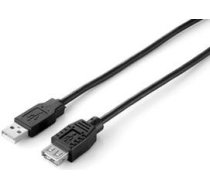 Kabel USB Equip Przedluzacz USB 2.0 mesko-zenski 3m  czarny  (128851) ( 128851 128851 128851 ) USB kabelis