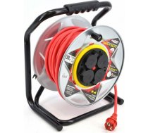 AWTools przedluzacz beben metalowy czerwony Heavy Duty 25m 3x1 5 mm 16A 3680W IP44 (AW70250) ( AW70250 ) elektrības pagarinātājs