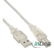InLine 34510T 1m USB A USB B Transparent USB Kabel (34510T) ( 34510T Inline_ 34510T ) kabelis vads