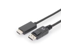 Adapter cable Displayport 1.2 with interlock 4K 60Hz UHD Typ DP/HDMI A M/M black 3m ( AK 340303 030 S AK 340303 030 S ) kabelis video  audio