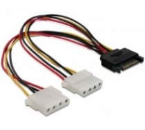 Delock SATA 15p2x4pin Molex F 20cm  4043619651597 ( DE 65159 65159 65159 ) kabelis datoram