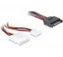 DELOCK Stromkabel SATA 15Pin - Molex 4Pin +1x Floppy 0.30m ( DE 65227 65227 65227 DELOC 65227 ) kabelis datoram