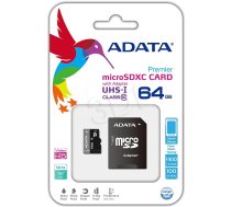 ADATA Premier Micro SDXC UHS-I 64GB (Video Full HD) +SDHC Adapter ( AUSDX64GUICL10 RA1 AUSDX64GUICL10 RA1 2007945 4713435796849 AUSDX64GUICL10RA1 AUSDX64GUICL10 RA1 ) atmiņas karte