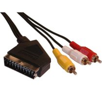 Kabel Scart - RCA (Cinch) x3 5m czarny 945579 (8590274148123) ( JOINEDIT17054675 ) kabelis video  audio