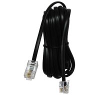Kabel telefoniczny 4-zylowy  RJ11 - RJ45 M  3m  plaski  czarny 1050136 (8590274408371) ( JOINEDIT17037004 ) tīkla kabelis