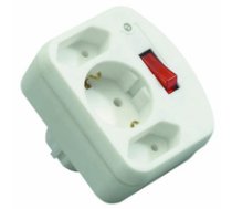 REV 3-fold Adapter with switch and Surge protector     white ( 00135501 00135501 00135501 ) kabelis  vads