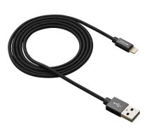 CANYON MFI-3 Charge  Sync MFI braided cable with metalic shell  USB to lightning  certified by Apple  cable length 1m  OD2.8mm  Black ( CNS MFIC3B CNS MFIC3B CNS MFIC3B ) kabelis  vads