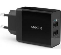 Anker 24W 2-Port USB Charger EU black A2021L11 ( 848061019612 A2021L11 ) iekārtas lādētājs