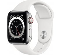 Apple Watch Series 6 GPS + Cell 40mm Sil. Steel White Sport Band ( M06T3FD/A M06T3FD/A M06T3EL/A ) Viedais pulkstenis  smartwatch