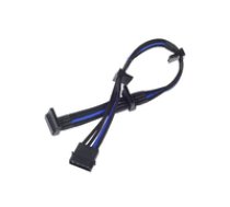 Silverstone 4-Pol-Molex zu 4x SATA Kabel  300mm - black/blue ( SST PP07 BTSBA SST PP07 BTSBA SST PP07 BTSBA ) kabelis datoram