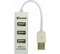 VAKOSS Hub USB 2.0  4 ports TC-234UX black ( TC 234UX TC 234UX ) karšu lasītājs