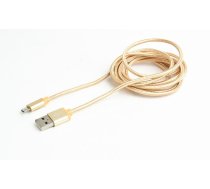 Cotton braided Micro USB cable/1.8m/gold ( CCB mUSB2B AMBM 6 G ) USB kabelis