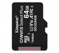 Kingston 64GB micSDXC Canvas Select Plus 100R A1 C10 Single Pack w/o ADP ( SDCS2/64GBSP SDCS2/64GBSP SDCS2/64GBSP ) atmiņas karte